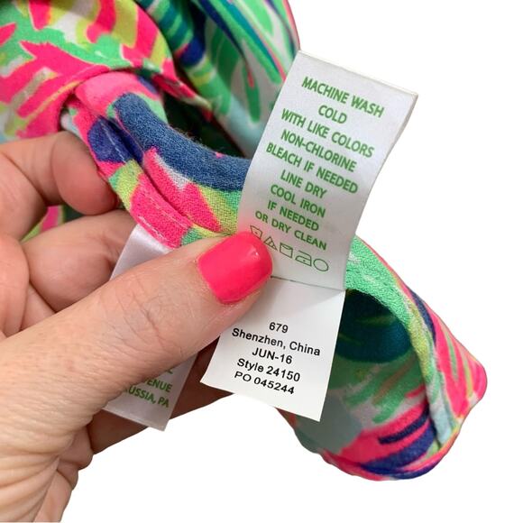 Lilly Pulitzer Anamaria On Island Time Blue/Pink/Green Sleeveless Shift Dress - Picture 5 of 7